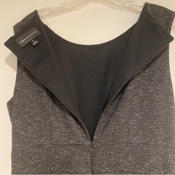 Connected Apparel Layered Front Faux Pearl Neck Dress - Black NWOT - Picture 3 of 6